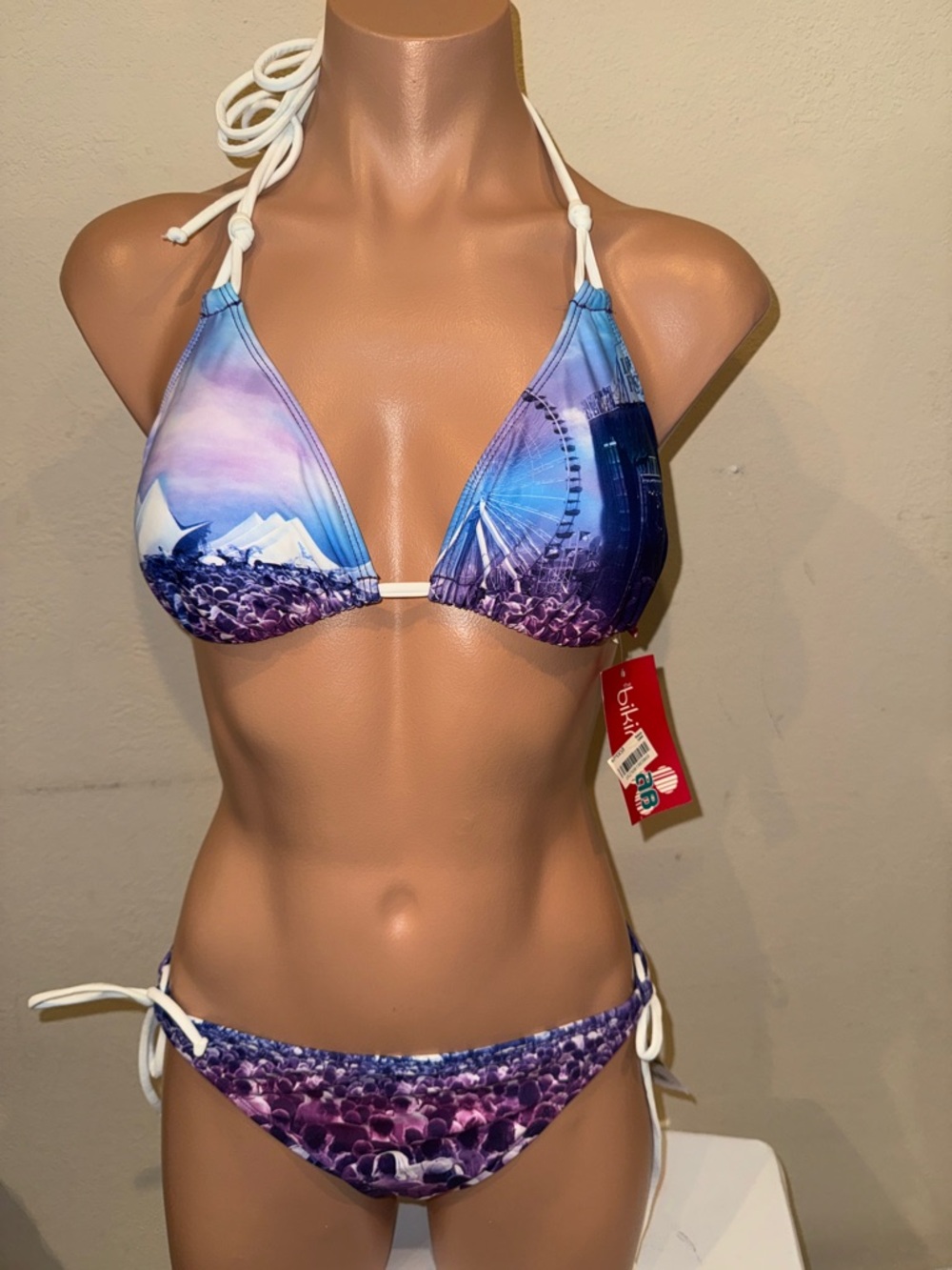 NWT Bikini Lab halter bikini set tie side size L/M
